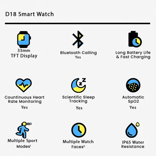 D18 Smart Fitness Watch